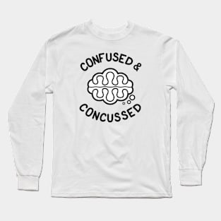 CONFUSED & CONCUSSED - Cartoon Brain Long Sleeve T-Shirt